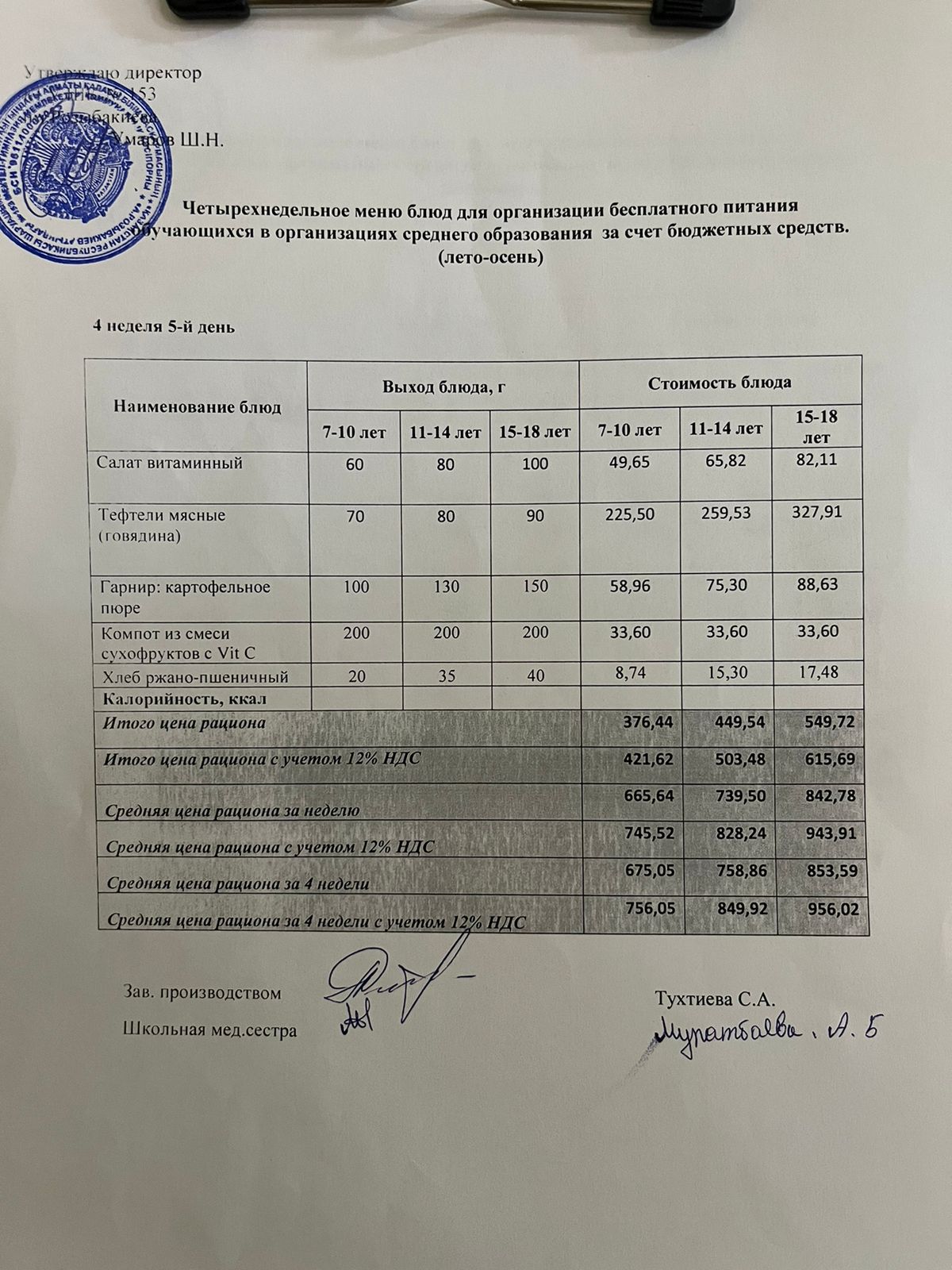 Меню на 27.09.2024