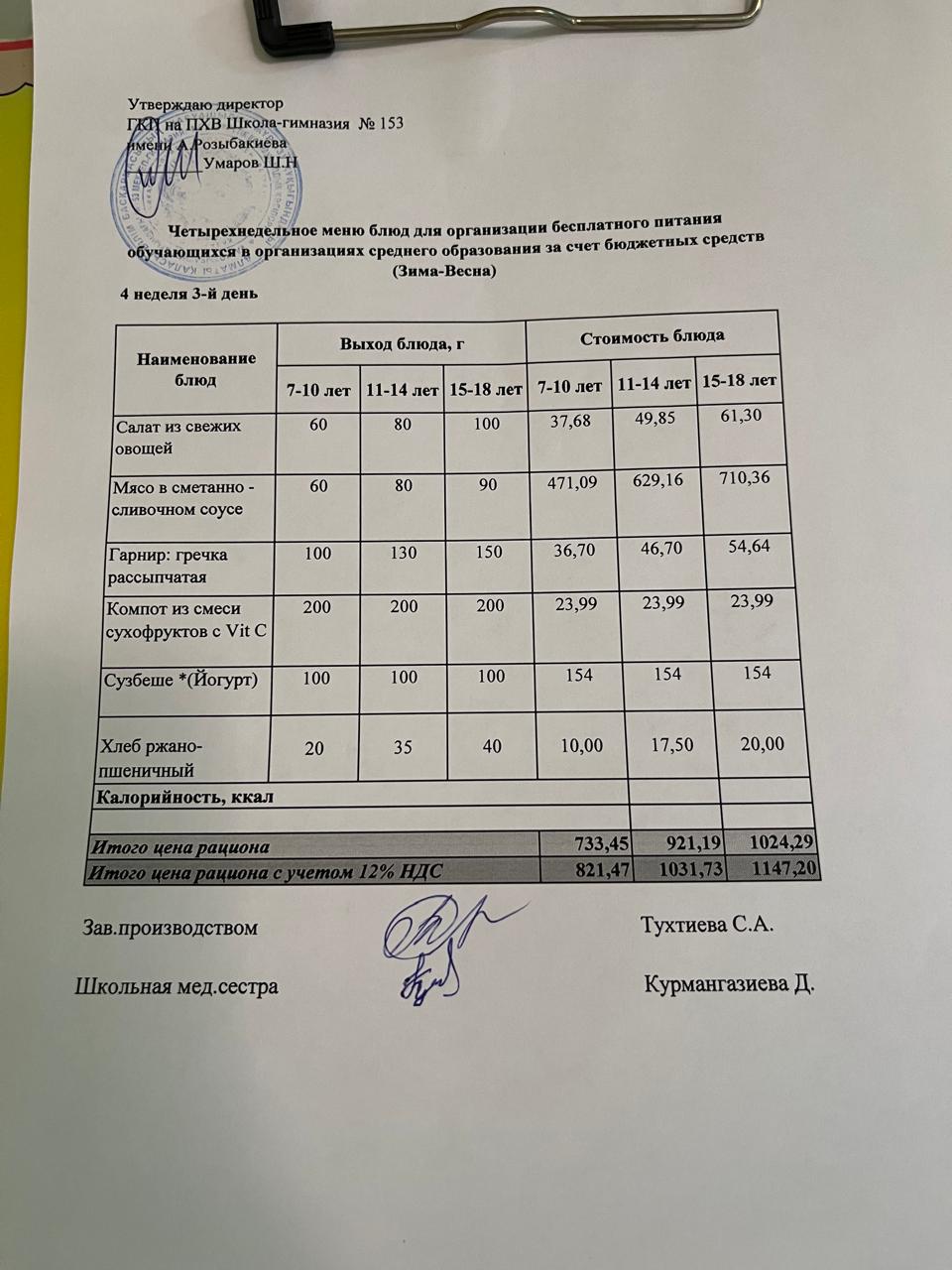 Меню на 25.12.2024