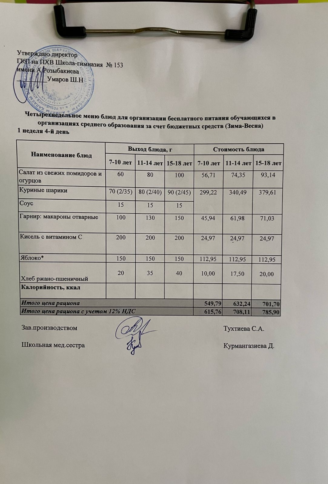 Меню на 06.02.2025
