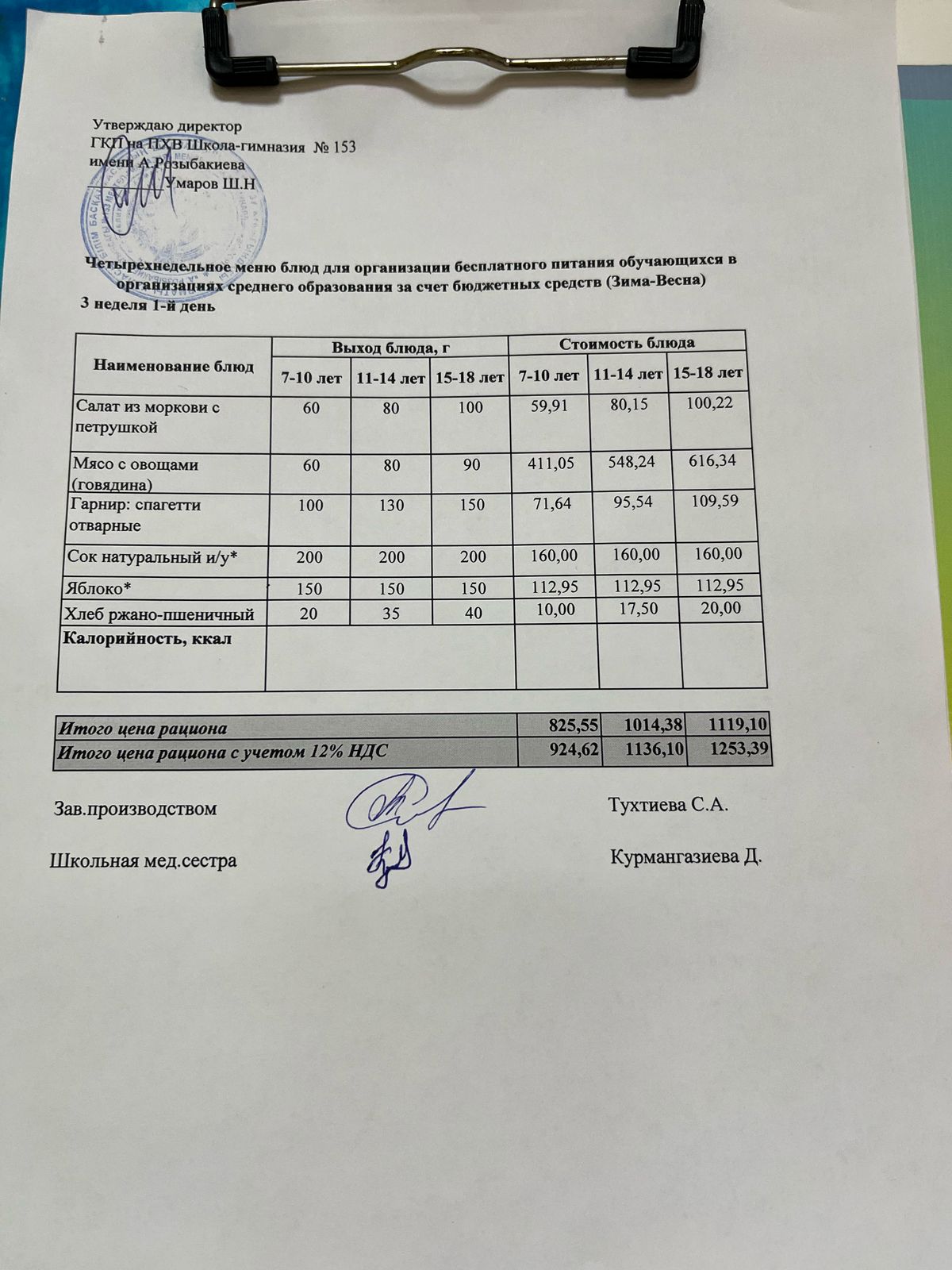 Меню на 17.02.2025