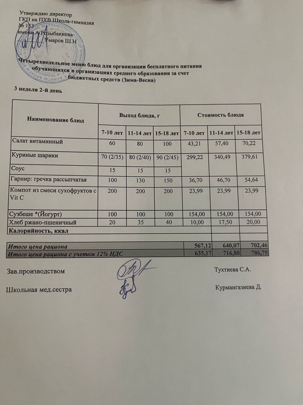 Меню на 18.02.2025