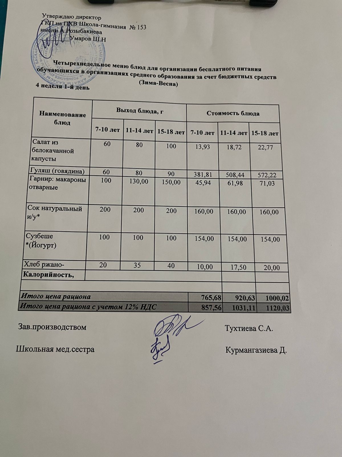 Меню на 24.02.2025