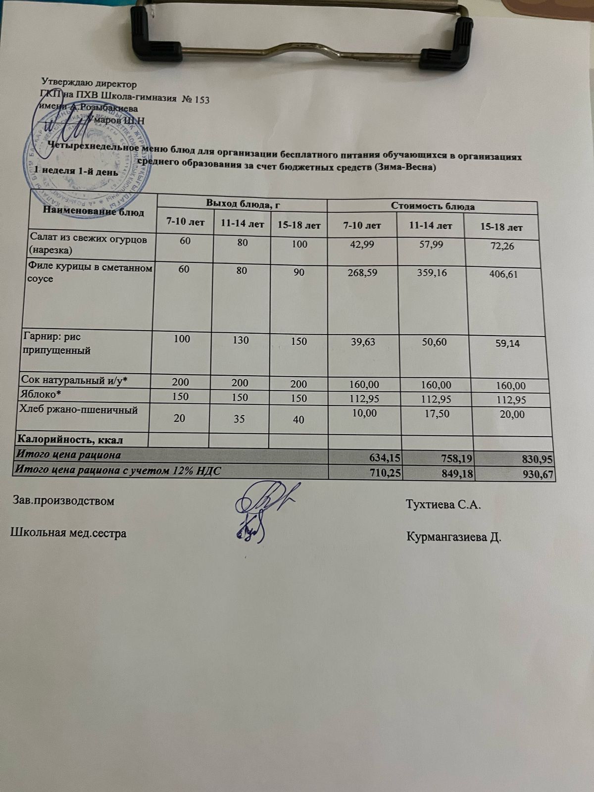Меню на 03.03.2025