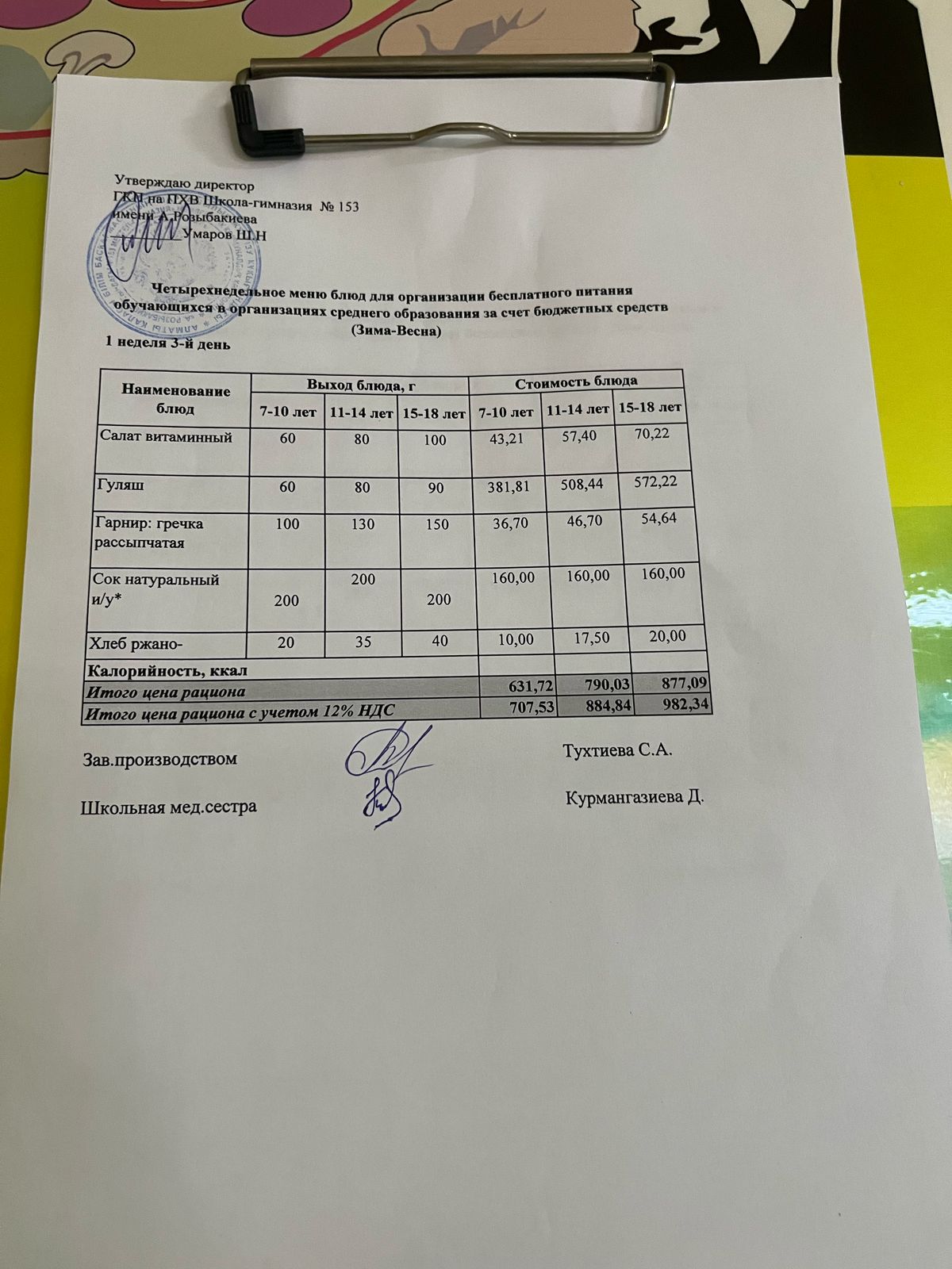 Меню на 05.03.2025
