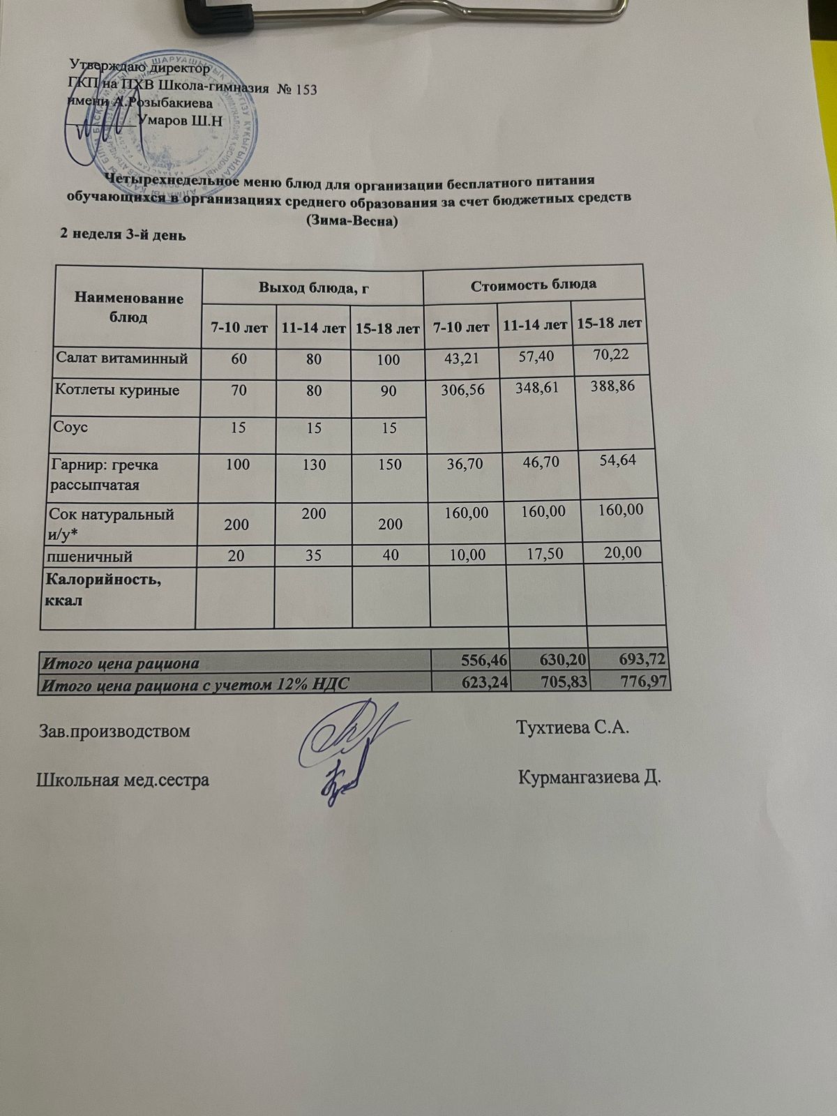 Меню на 09.04.2025