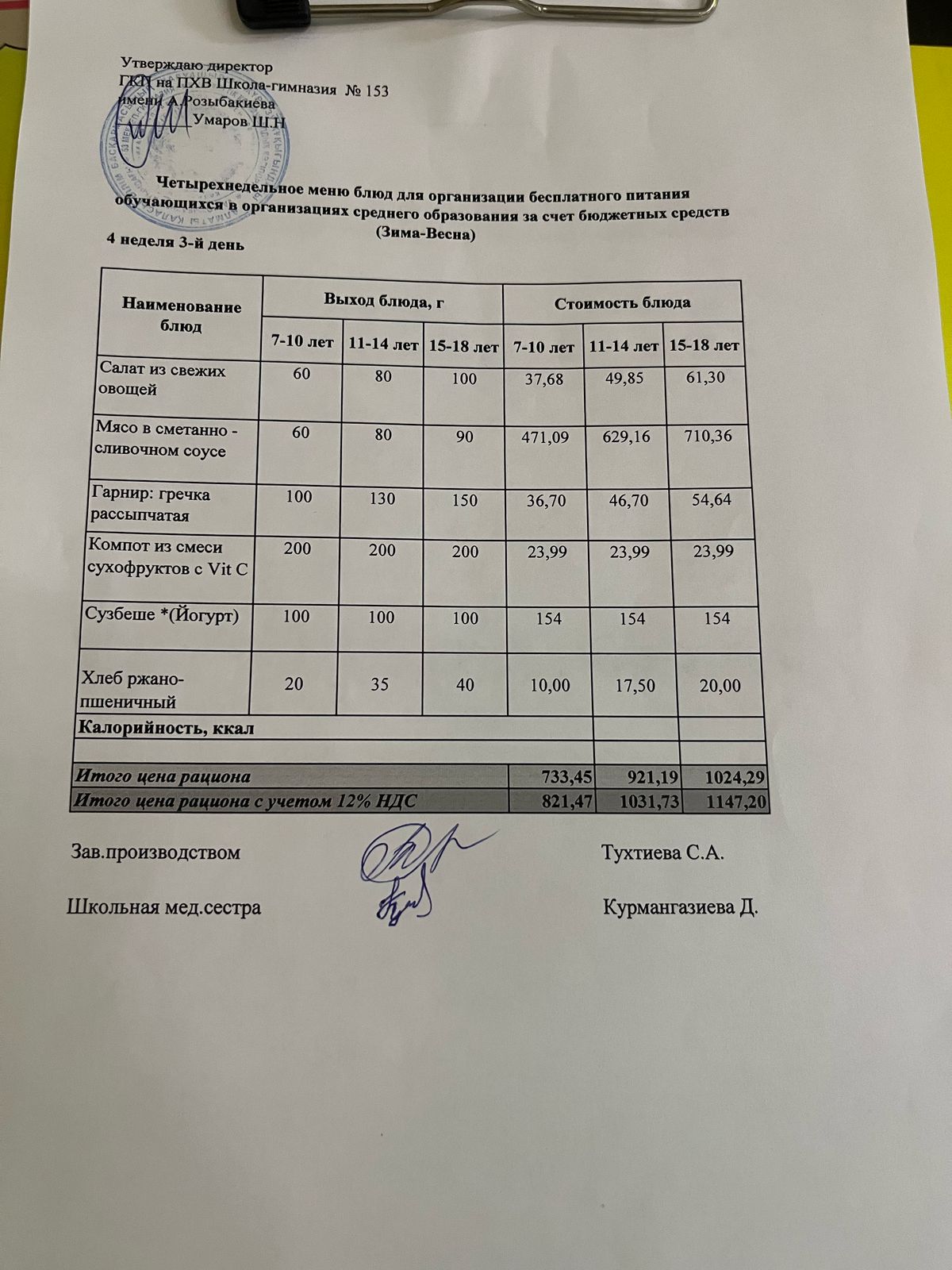 Меню на 23.04.2025