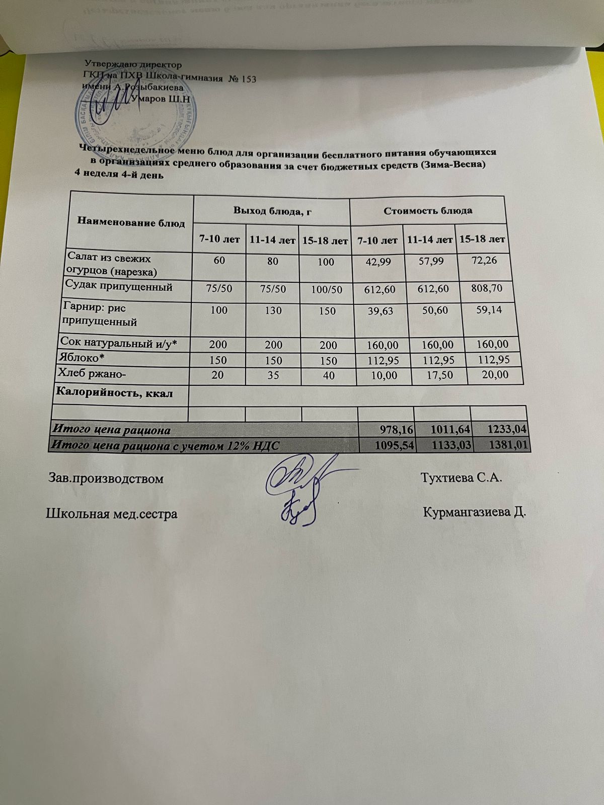 Меню на 24.04.2025