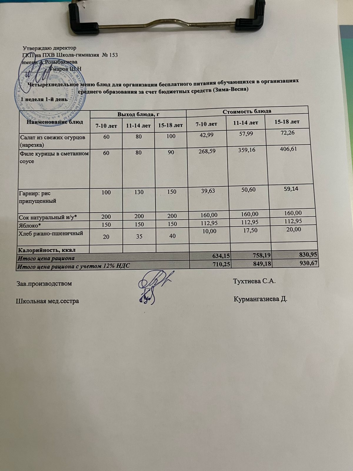 Меню на 01.04.2025