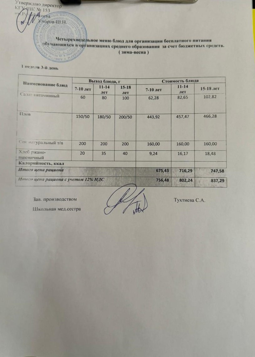 Меню на 05.11.2025