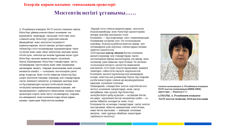 Мектептің негізгі ұстанымы……