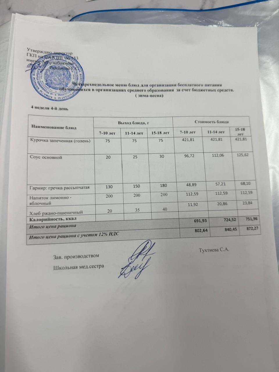 Меню на 30.04.2026